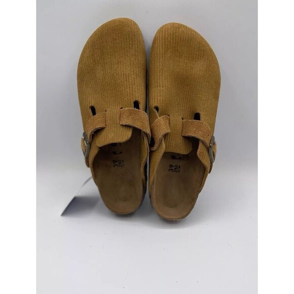 Birkenstock Clogs Boston Unisex Cork Brown Suede Embossed Comfy EU 39 US 8 New - Picture 5 of 9